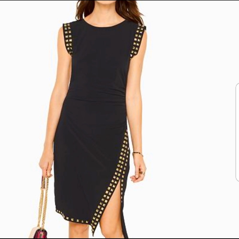 Michael Kors Studded Asymmetrical Hem Dress Sz P/S